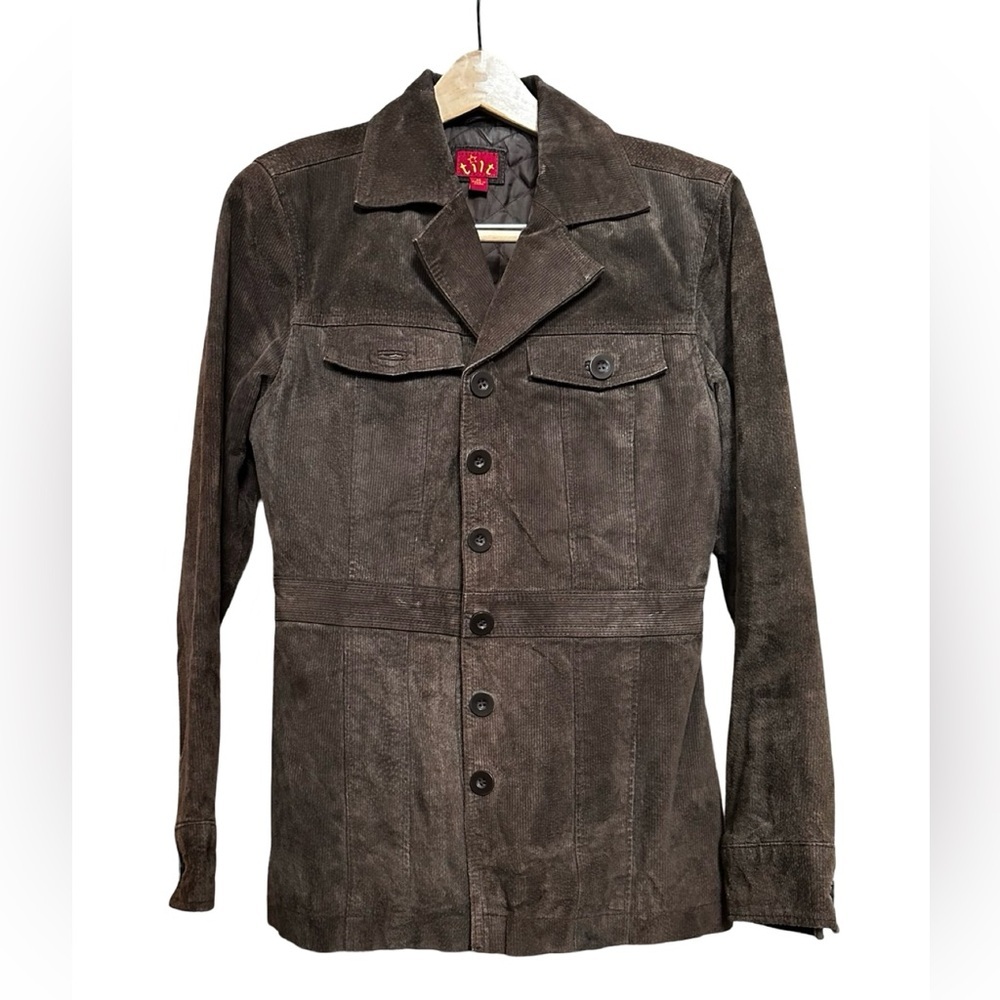 TILT Quilted Leather Fitted Jacket Brown Women’s Juniors Size M.